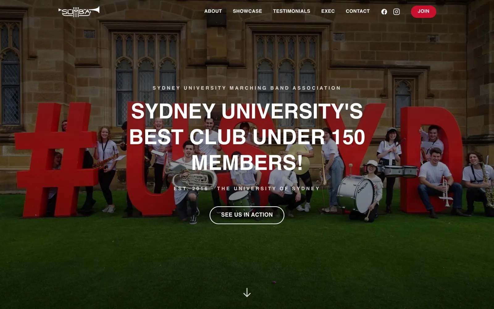 Screenshot of Sydney University Marching Band Association